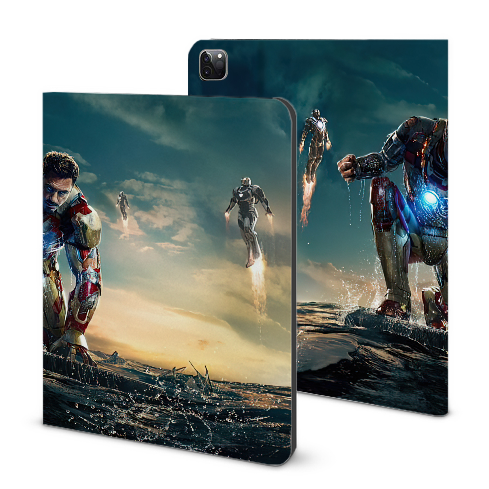 （画像用） アベンジャーズ The Avengers IPad ケース ブック型 PUレザー TPU 耐衝撃 軽量 薄型 ペン収納なし 全面保護 IPad 各モデル対応